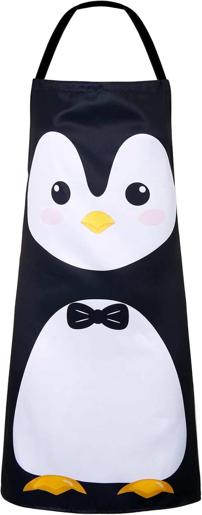 RosieLily Cute Aprons for Women Penguin Apron Black Apron Kitchen Apron for Cooking Baking Gardening Grilling BBQ Chef Penguin Gift for Men Black and White Bib Aprons