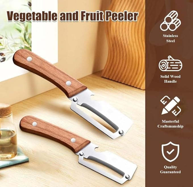 Multi-Functional Vegetable Peeler for Kitchen, with Ergonomic Non-Slip Handle, Good Sturdy, 2 in 1 Fruit Peeler and Bottle Opener, best for potato, vegetable, apple, carrot and more(2pcs)