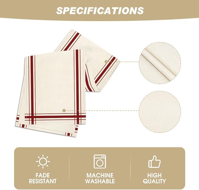 Artoid Mode Red Simple French Stripe Table Runner, Seasonal New Year Spring Summer Kitchen Dining Table Decoration for Home Party Decor 13x72 Inch