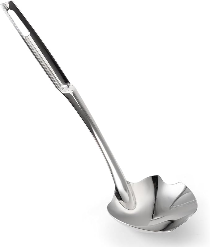 Soup Ladle,12Inch 316 Stainless Steel Soup Spoon with Heat-Proof Handle Comfortable Grip,Durable and Sustainable,Cooking Spoon for Kitchen