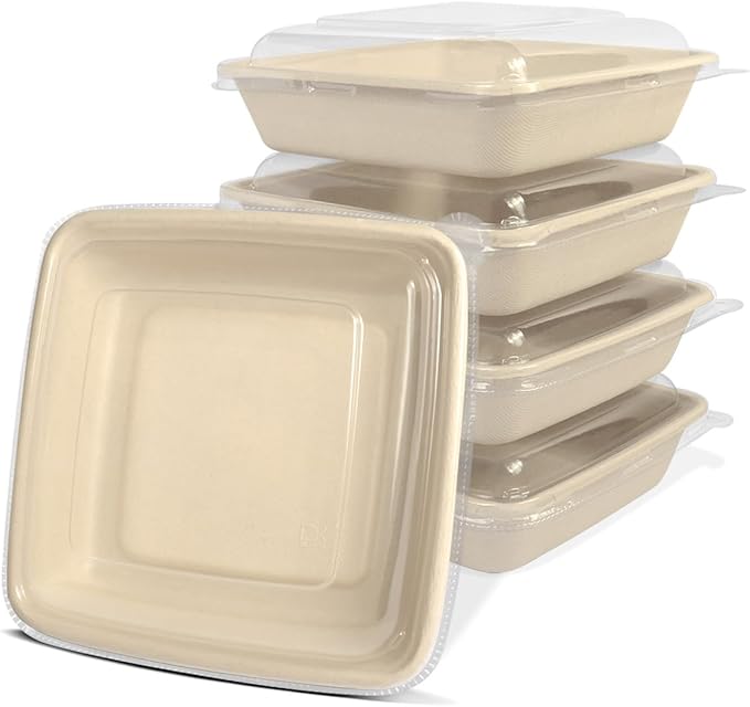 bloomoon 8x8 inch Disposable Food Containers 50 Pack
