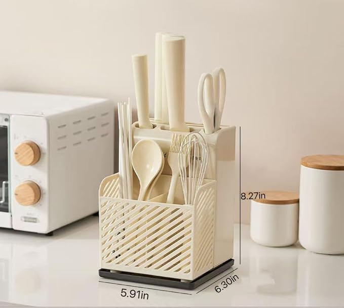Multi-Functional Kitchen Countertop Knife Holder,Detachable Design For Easy Cleaning,Ideal Storage Solution For Knives,Forks And Spoons