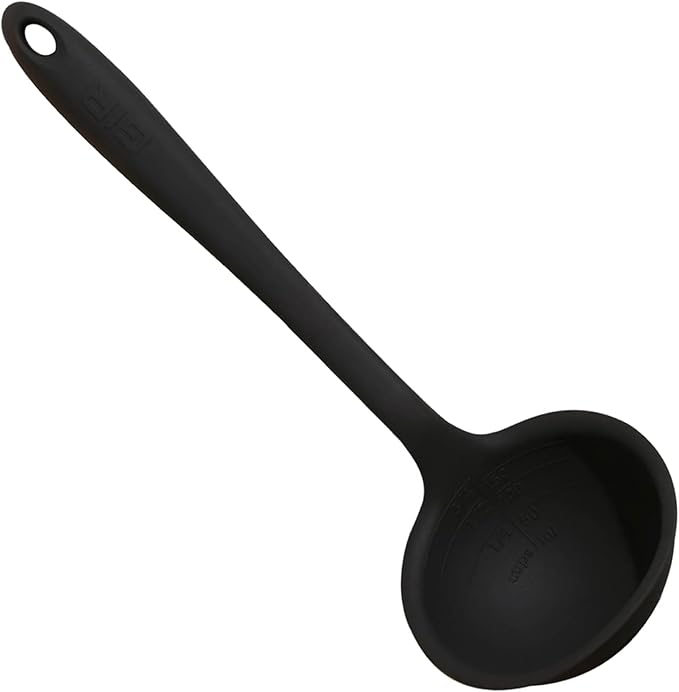 GIR: Get It Right Silicone Ladle Spoon – High Heat Resistant Kitchen Tool, Durable Cooking Utensil for Serving Soups, Stews, Sauces, and Dressings, Ultimate - 13IN - Black