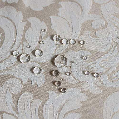 EHouseHome Damask Jacquard Cloth Napkins Waterproof Spillproof Polyester Fabric Napkins Beige, Set of 12, 17 x 17 Inch