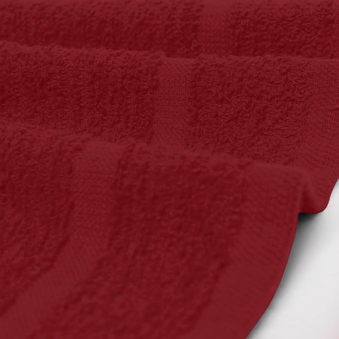 Avalon Towels Cotton Washcloths 24-Pack – 12 x 12 Inch Red Super Soft & Absorbent Ring-Spun Cotton Wash Cloths for Face, Bath, Spa, Gym, Hotel & Cleaning