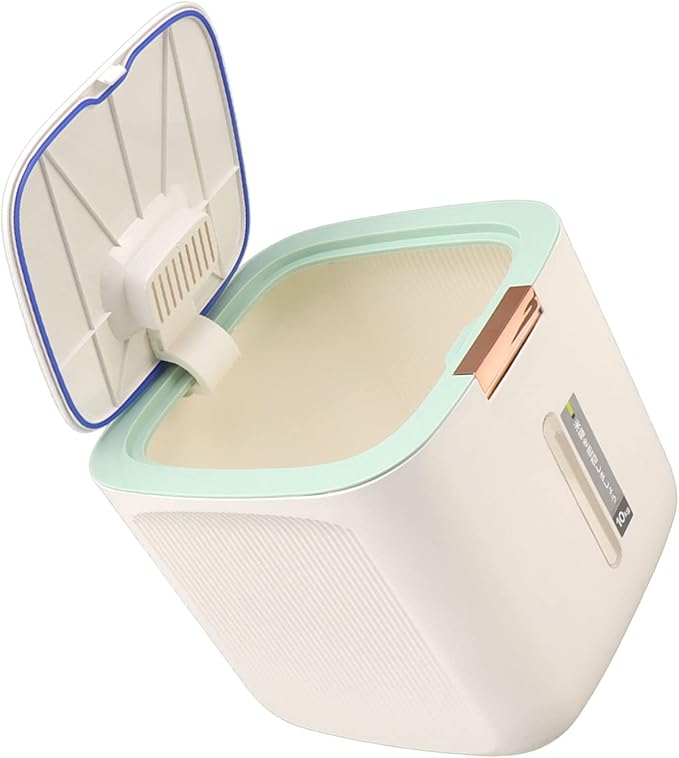 Pssopp Rice Storage Container, 22.lb Food Storage Container with Lid and Measuring Cup, Moistureproof Cereal Grain Storage Box for Beans Grain Flour and Pet Food (Light Green)