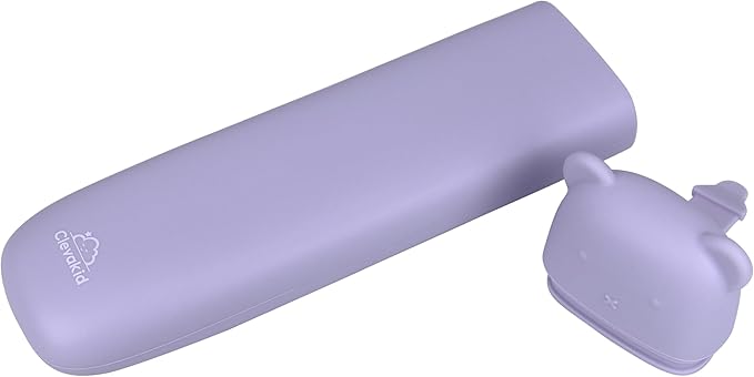Silicone Cutlery Storage Box for Toddler Utensils – Fits Spoon, Fork & Knife | BPA-Free (Purple Light)