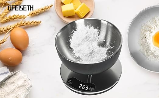 Electronic Kitchen Scale - Precise Digital Scale, Waterproof Stainless Steel, can be Used to accurately weigh Flour, Salt, Cooking and Baking preferences