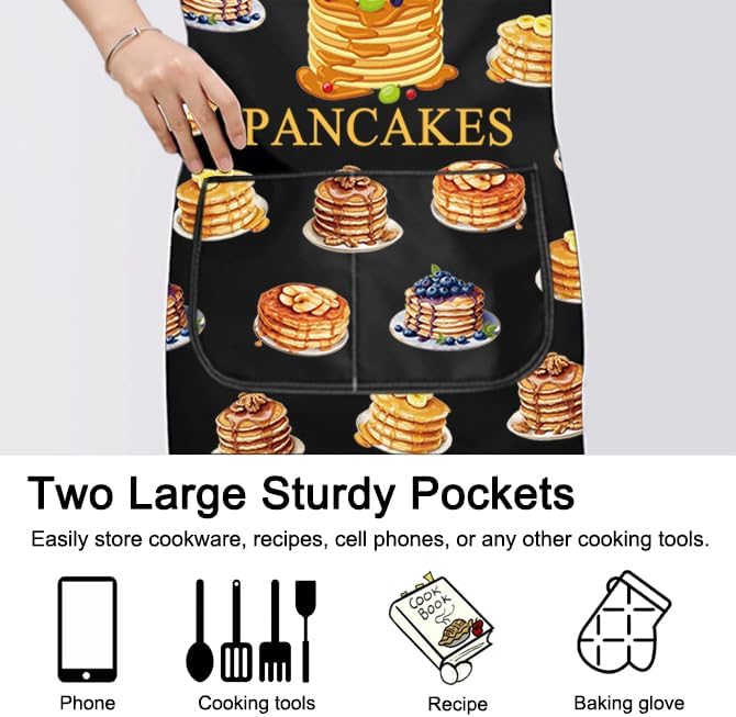 PXTIDY Pancake Inspired Gift Queen Of The Pancake Cooking Baking Apron Culinary Student Gift Bakery Apron
