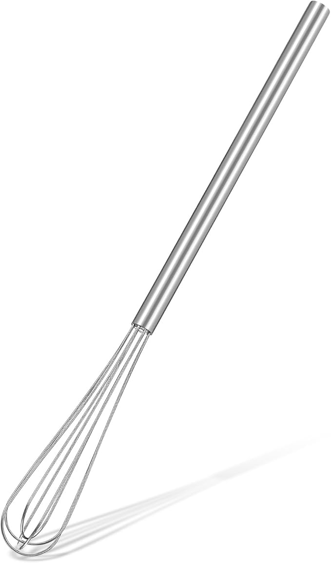 Hecila 1PC Mini Whisk Stainless Steel Mixer Compact Small Whisks for Cooking 10.4 Inch Long Baking Mixer Skinny Egg Beater Whisks Tiny Wire Whisk Kitchen Stirrer for Whisking Beating Egg Blending
