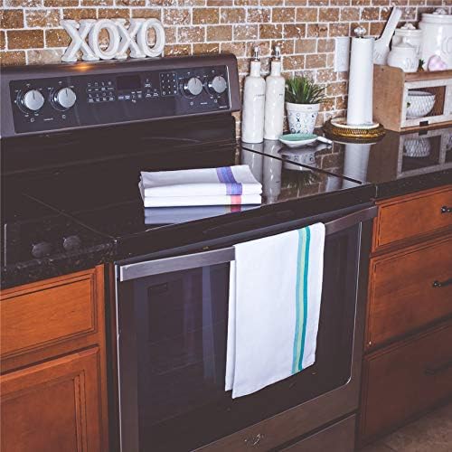 GREEN LIFESTYLE Kitchen Towels 20" x 28" Set of 12 - Kitchen Dish Towels, Cotton Dish Cloths, Tea Towels, Soft Absorbent Dish Drying Cloths, 100% Cotton Large Size Towel, Home or Restaurant (White)