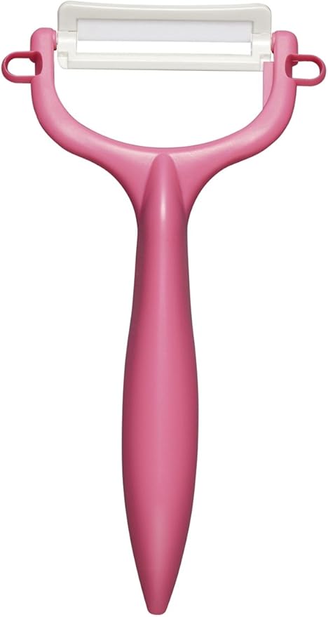 Kyocera CP-99 PK Ceramic Peeler, Rust Free, Easy to Clean, Pink, T-shaped Type, Light and Sharp to Use, Keeps Sharp, Does Not Accidentally Disinfect, Bleaching, Made in Japan