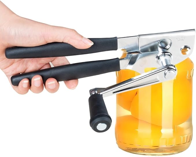 Manual Can Opener,Easy-Grip Hand Crank Can Opener for Seniors & Arthritis - Ergonomic Manual Opener, Heavy Duty for Large Cans, Safe & Comfortable Use at Home or Restaurant