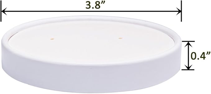 Paper Ice Cream Cups with Paper Lids, Paper Hot/Cold Soup Cups with Lids (White) (40, 8 oz)