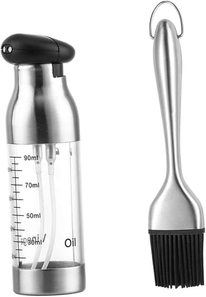 PRETYZOOM Oil Vinegar Sprayer Kitchen Oil Bottle Easy Pressure Dispenser for Cooking Bbq Baking