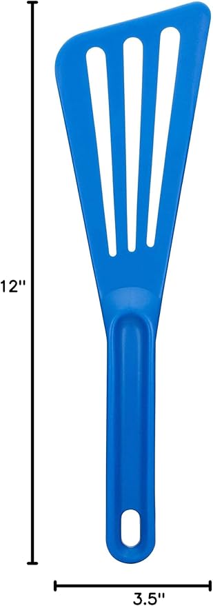 Matfer Bourgeat Exoglass® High Temperature Slotted Pelton Spatula/Turner, Blue