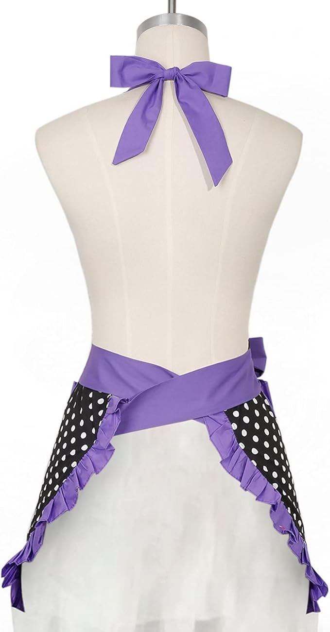 RosieLily Retro Aprons for Women with Pockets Vintage Apron Kitchen Apron for Cooking Baking Cute