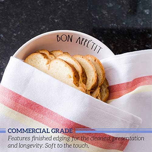 GREEN LIFESTYLE Kitchen Towels 20" x 28" Set of 12 - Kitchen Dish Towels, Cotton Dish Cloths, Tea Towels, Soft Absorbent Dish Drying Cloths, 100% Cotton Large Size Towel, Home or Restaurant (White)