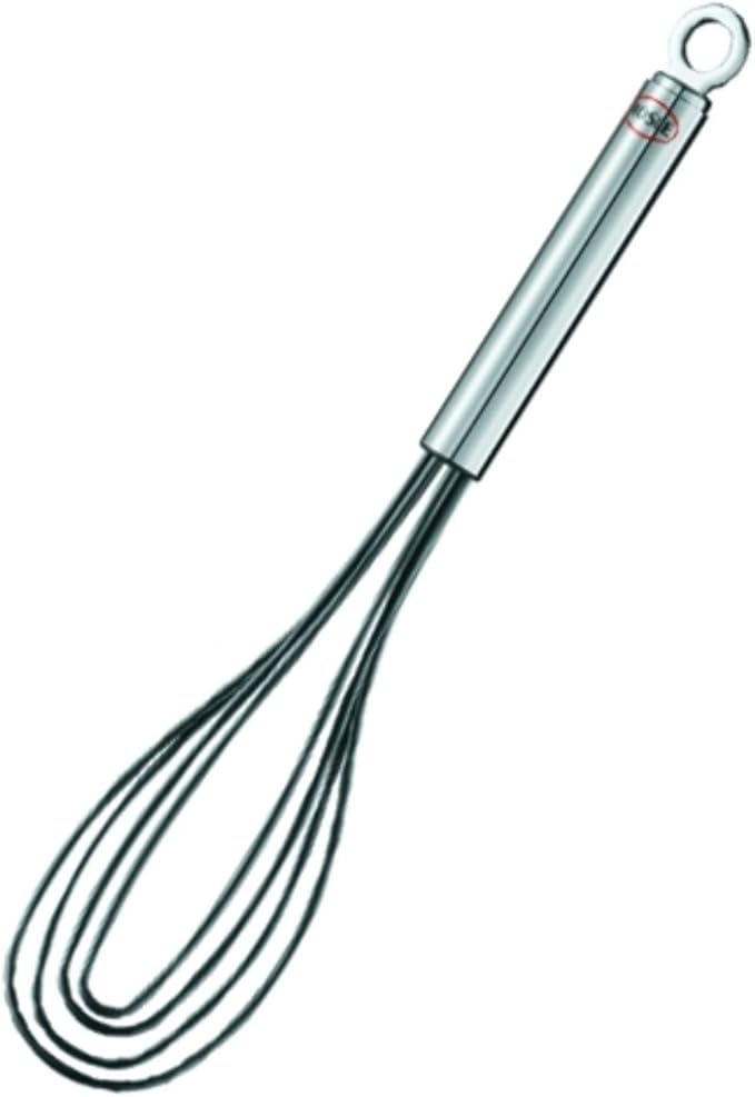 Rosle 95656 Stainless Steel & Silicone Flat Egg Beater Whisk 10.4 Inch, Silver