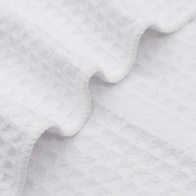 Waffle Weave Kitchen Towels Thick Microfiber Dish Drying Towels Absorbent Tea Towels Hand Towel Lint Free 16Inch x 24Inch 3 Pack White