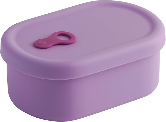Premium Korean-Made Silicone Airtight Food Container with Steam Vent – BPA Free, Leakproof, Microwave & Freezer Safe Meal Prep. & Leftovers Storage (Violet, 12 floz)