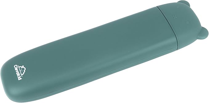 Silicone Cutlery Storage Box for Toddler Utensils – Fits Spoon, Fork & Knife | BPA-Free (Dark Green)