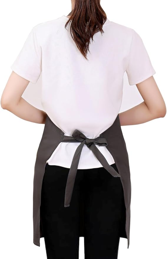Kitchen Cooking Apron for Women Men with Big Pockets Canvas Waterproof Aprons for Server Pottery Artist Chef Apron