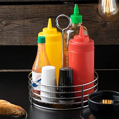 G.E.T. Stainless Steel Round Condiment Caddy - Table Caddies Collection, 7.5