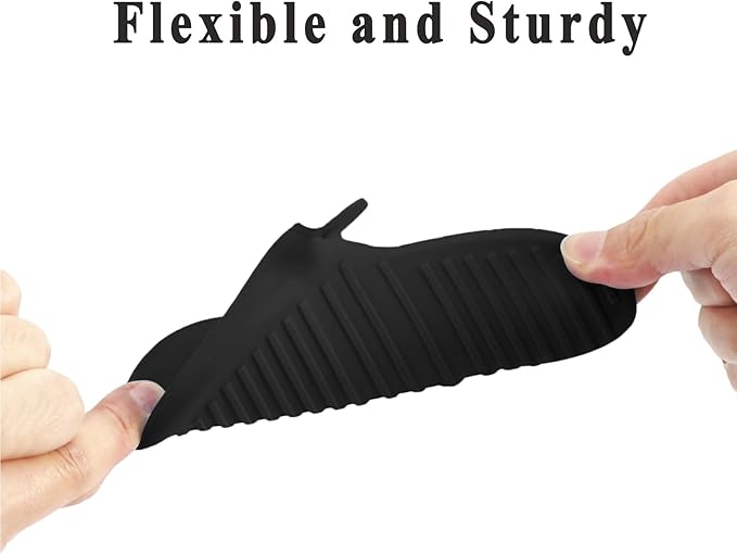Vaincre 4PCS Silicone Oven Mitts Heat Resistant, Silicone Potholders for Kitchen, Mini Rubber Oven Glove Kitchen Mittens, Cute Cooking Mitts (Black and Black)