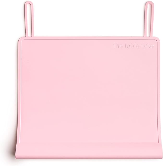 The Table Tyke Silicone Placemats for Toddlers with Patented Edge Bumper | Kids Placemats Non Slip Travel Ready | Baby Placemat BPA Free for Restaurant Dining Table | Ballet Pink
