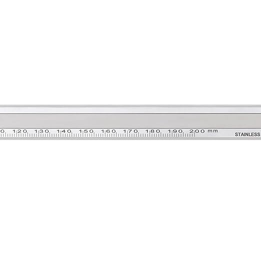 PEC Dial Caliper 0-200mm, Stainless Steel Precision Measuring Tool with Shock-Proof Dial, High Accuracy ±0.04mm