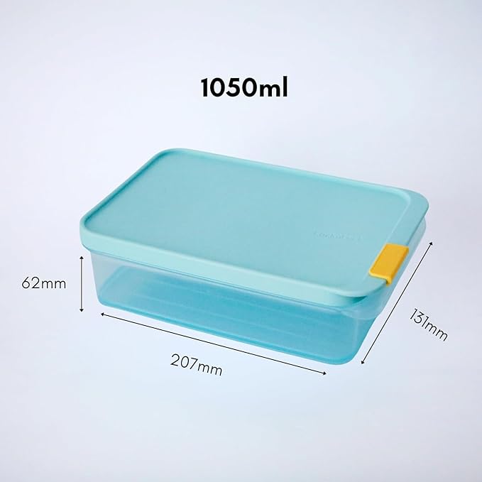 LocknLock HFL103 Freezer Fit Plastic Food Storage Container with Lid for Kitchen, Lunch, Meal Prep, and Leftovers, BPA-Free, Airtight, Leakproof, Microwave, Dishwasher-Safe, 1.05L