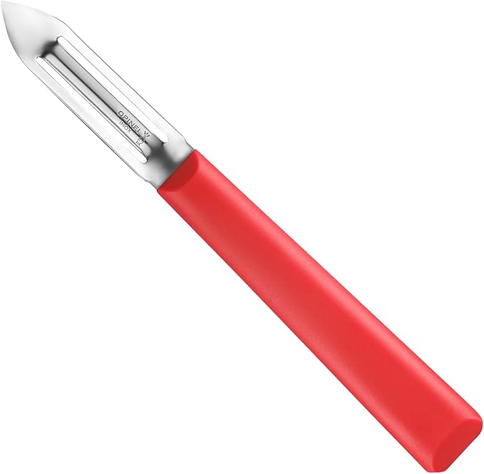 Opinel Les Essentials+ No. 315 Peeler, Corrosion Resistant + Dishwasher Safe, Made in France, Red