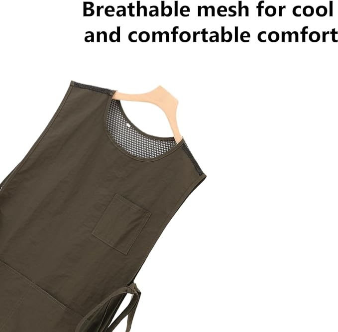 Chef Apron-Cross Back Apron for Men Women with Adjustable Straps and Large Pockets,Canvas