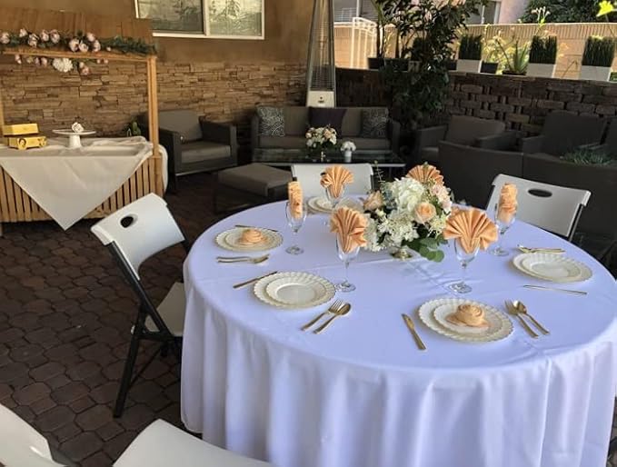 Your Chair Covers - 10 Pack 20 Inch Peach Cloth Polyester Napkins – Washable Dinner Fabric Napkins with Hemmed Edges for Weddings, Restaurants & Special Events