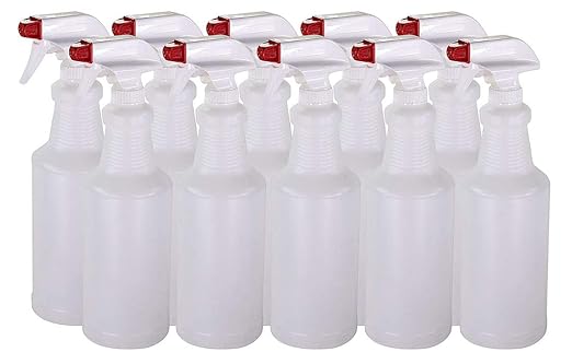 Pinnacle Mercantile Plastic Spray Bottles Leak Proof Technology Empty 32 oz Pack of 78 Made in USA
