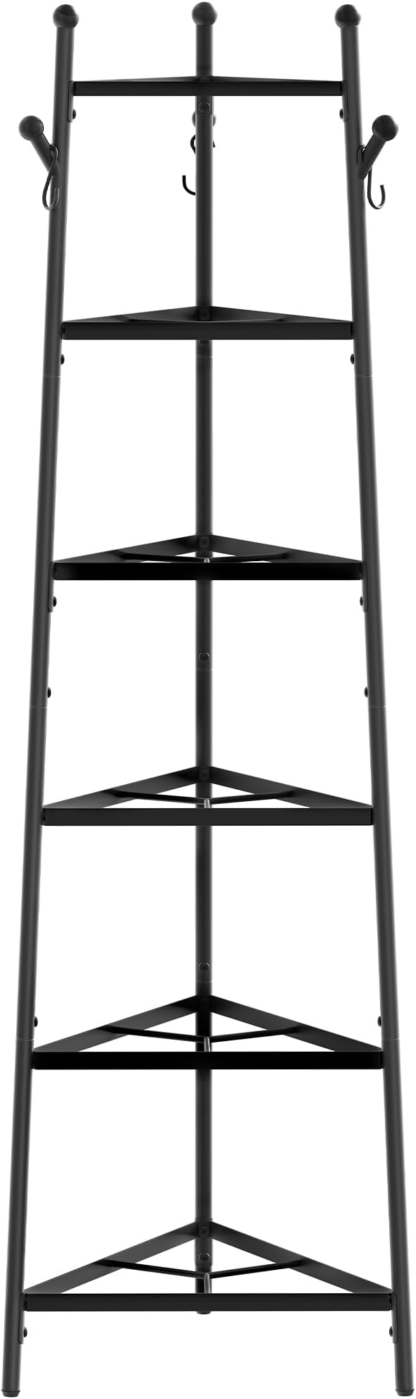 CHOEZON 6-Tier Cookware Stand, Triangle Shelf Storage Tower for Kitchen, Pans Pots Storage Rack, Metal Wire Shelf Organizer, Corner Shelf, for Kitchen, Living Room, Black TPR14BB