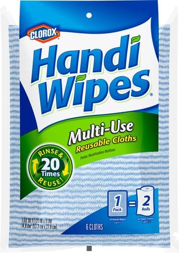 Clorox Handi Wipes Multi Use Reusable Cloths, 6 Count (Pack of 2)