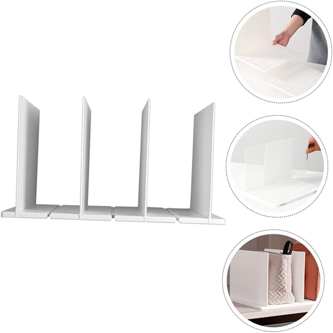 Angoily 1set Multipurpose Drawer Dividers White Storage Organizers for Home Bedroom Closet Kitchen Design for Custom Organization