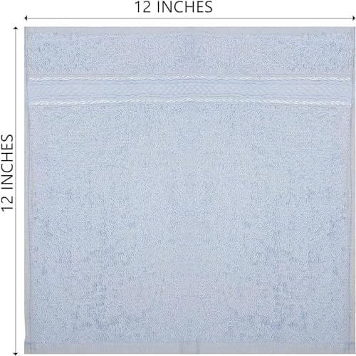 100% Cotton Washcloths 60 Pack|450 GSM|Soft Face & Body Washcloths|Highly Absorbent|Fingertip Towel|12x12 Inches|Multi