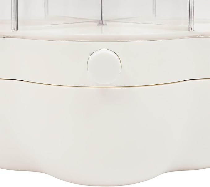 Rice Dispenser, 6 Grid 360° Rotating Rice Container Cereal Dispenser with Lid, Grain Storage Organizer Cereal Holder for Kitchen Countertop Dry Food, White, 8kg/18lbs