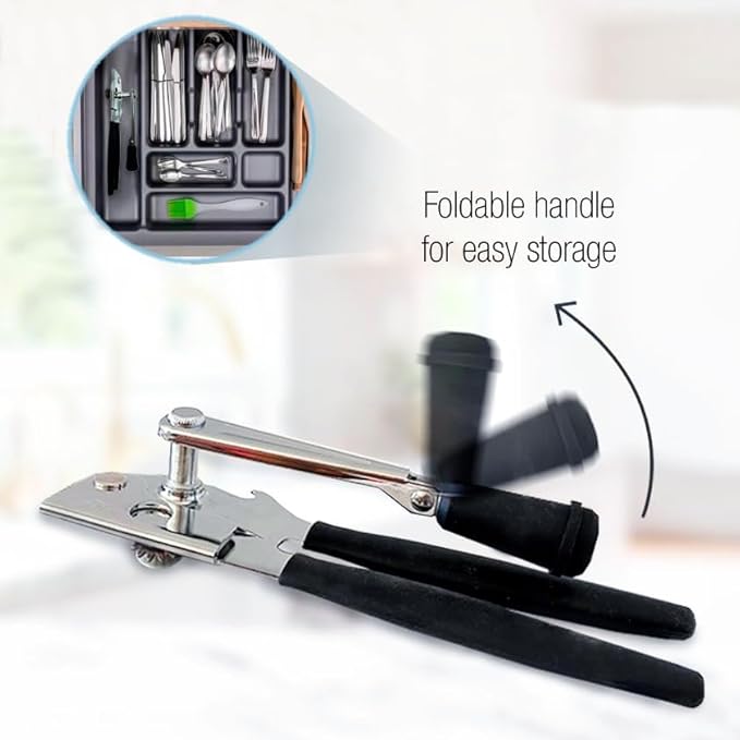Heavy Duty Commercial Can Opener - Manual Hand Held - Industrial for Big Cans - Easy Crank, Abridor