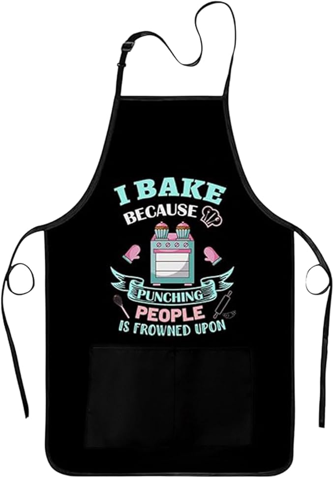 Funny Baking Apron for Women - Cute Cooking Aprons for Adults with 2 Pockets, Baking Supplies &Essentials for Home Bakers, Kitchen Apron Gifts for Mother's Day Birthday Christmas