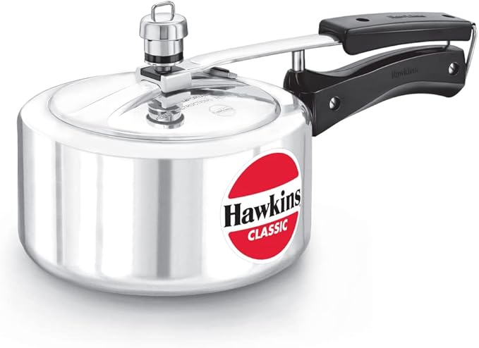Hawkins 2 Litre Classic Pressure Cooker, Best Inner Lid Cooker, Small Cooker, Silver (CL20)