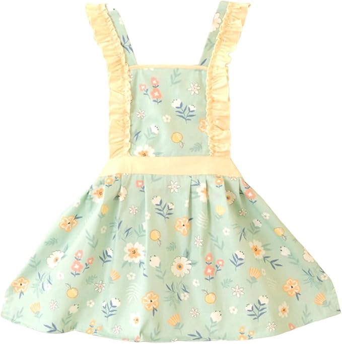 CRB Fashion Kids Cooking Baking Apron | Toddler, Little Girls, Cute Kitchen Chef Aprons