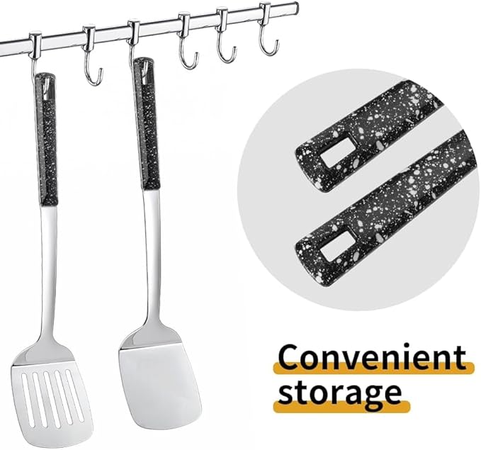 Metal Spatula, Heavy Duty Stainless Steel Spatula with Heat Resistant Handle, Thickened Steel Kitchen Spatula for Cooking, Frying, Pancakes, Eggs, Fish & Daily Kitchen Use