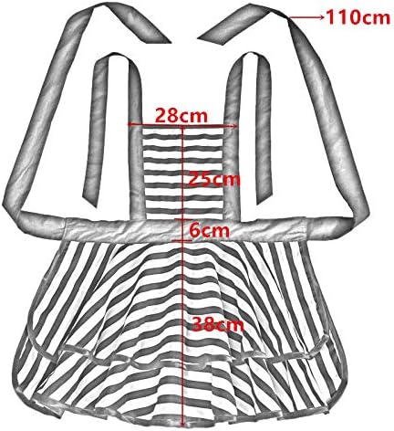 Hyzrz Lovely Handmade Cotton Retro Aprons for Women Girls Cake Kitchen Cook Apron for Mother's Gift (Black)