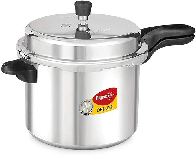 Pigeon Pressure Cooker - 7.5 Quart - Deluxe Aluminum Outer Lid Stovetop & Induction - Cook delicious food in less time: soups, rice, legumes, and more! - 7.5 Liters