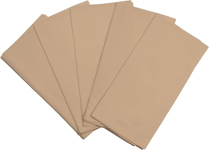 Beige Flour Sack Tea Towels - 100% Organic Cotton, 5 Pack, 27"x27", Highly Absorbent Beige Dish Towels - Versatile Lint-Free Kitchen Towels for Baking - Customizable and Easy to Embroider (5 Pack)