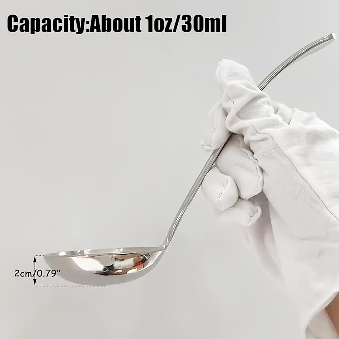 Small ladle,Gravy Ladle,Soup Sauce 18/10 Stainless Steel 7.9‘’ Ladle (2 Pack,Silver).